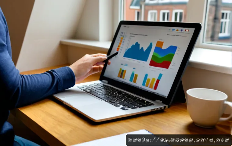 Home 13 Google Trends 활용법 - Photorealistic Dutch small-business owner at a clean modern desk in Amsterdam, studying an unlabeled...